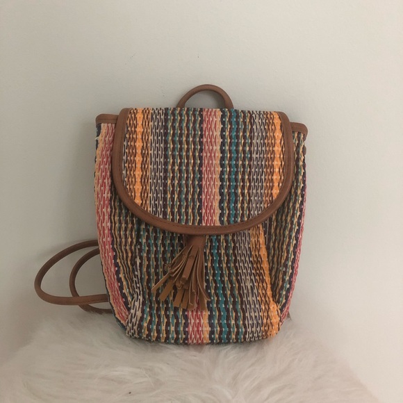 Multicolored Woven Mini Backpack - Picture 5 of 5